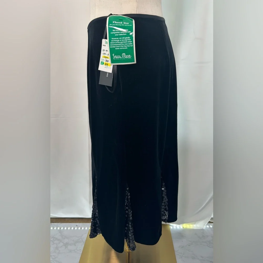 DEADSTOCK VINTAGE Y2K JACKIE JON Velvet Sequin Midi Skirt